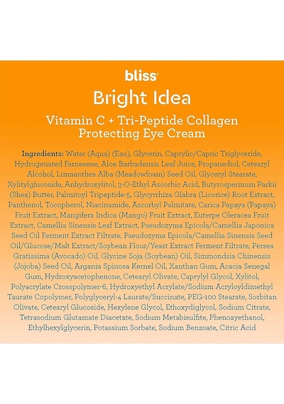 Bliss Vitamin C + Tri-Peptid Collagen Koruyucu Göz Çevresi Kremi 15 ML