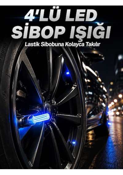 4'lü Araç Sibop Led Işığı Otomatik Açılan Lastik Işığı Seti