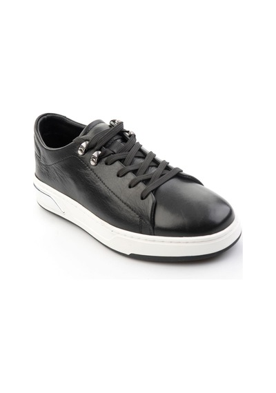 Bambi Siyah Hakiki Deri Erkek Sneaker E01593000503