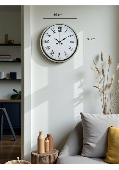 36 Cm Krem Roma Rakamlı Duvar Saati Diğer 60603963