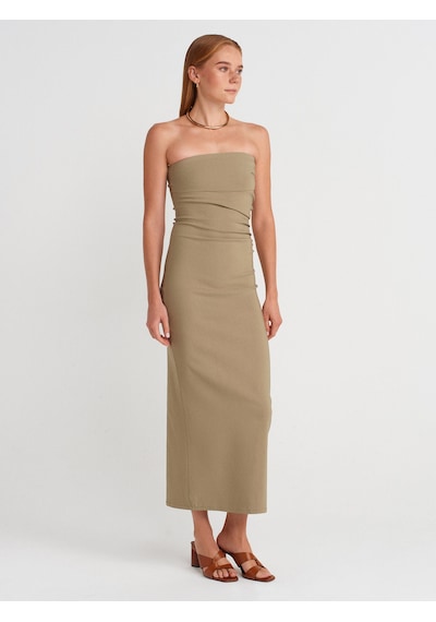 Dilvin 91368 Straplez Midi Elbise-çağla Çağla