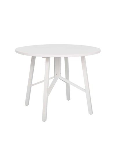 Round Yuvarlak Yemek Masası - Beyaz 110x110x76 Cm Beyaz