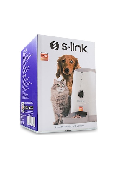 S-Link Sl-20 Kameralı Akıllı Otomatik Mama Kabı Kedi Köpek Pet Besleyici Yem Kabı Smart Feeder