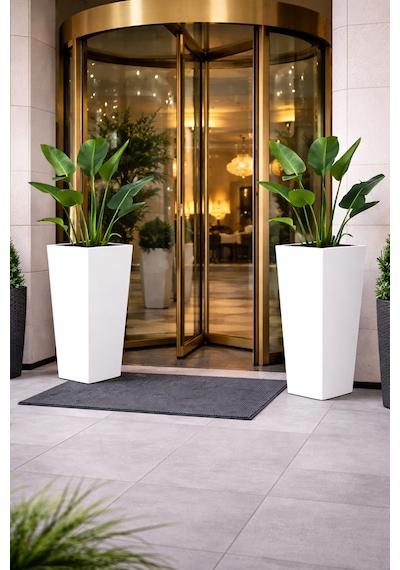 Modern Dekoratif Karekonik Fiber Saksı Modeli 50x35x35