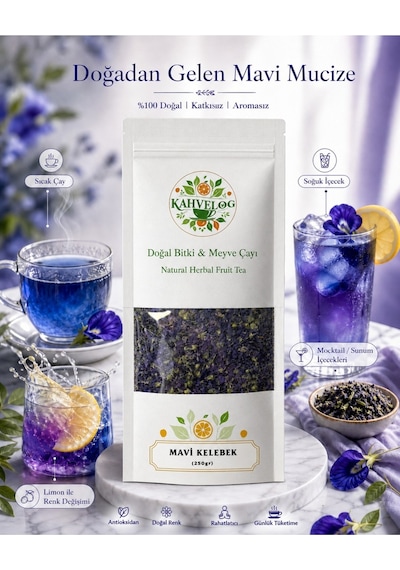 Blue Butterfly Tea Kelbek Çayı 500gr Doğal Kurutulmuş, Katkısız