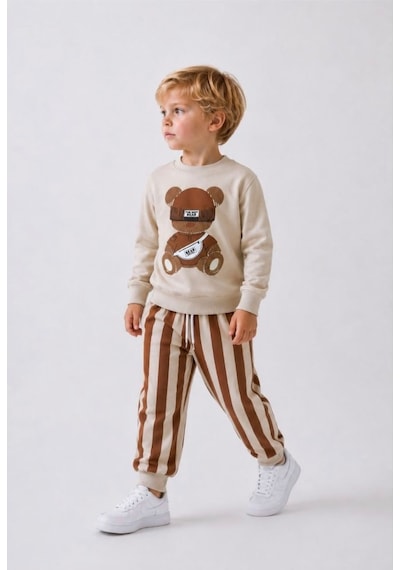 Wikiboom Bear Cocuk Takım Bej Bej