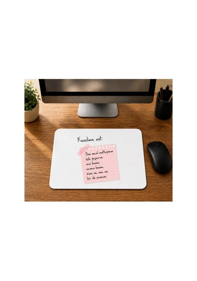Kendime Not Ben Nasıl Mutluysam Öyle Yaşarım Can Benim Baskılı Mousepad Bilgisayar Altlığı
