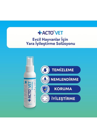 Vet Solutıon 250 Ml Kedi Ve Köpekler İçin Yara Bakım Solüsyonu Antiseptik Etkili, Alkolsüz Ve Doğal İç