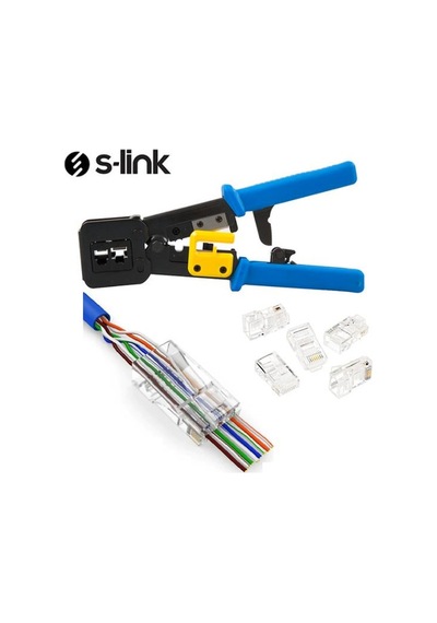 S-Link Yeni Nesil Pense+100 Adet Yeni Nesil Cat6 Jak 8P8C/Rj-45.