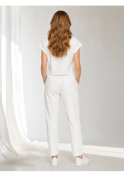 Nealirsanall.com Kadın Beli Bağcıklı Keten Görünümlü Pantolon - Paçası Pileli Havuç Kesim Pantolon Beyaz Nealirsanall.com Kadın Beli Bağcıklı Keten Görünümlü Pantolon - Paçası Pileli Havuç Kesim Pantolon Beyaz