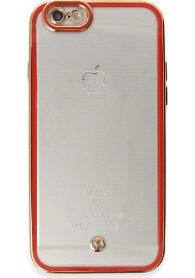 Apple Uyumlu  iPhone 6 Kılıf Liva Lens Silikon Kırmızı