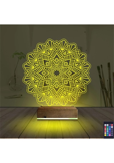Luvivia Mandala 3d Lamba - Masa Gece Lambası V2 Şeffaf
