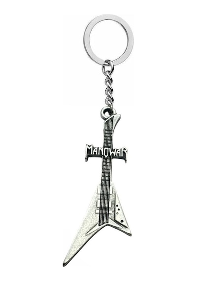 Manowar Elektro Gitar Metal Anahtarlık Rock Müzik Temalı - Unisex
