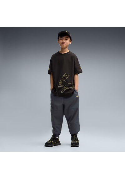 Puma X Pokemon Genç Geniş Kesim Grafik Detaylı Tişört 634944 01 Siyah