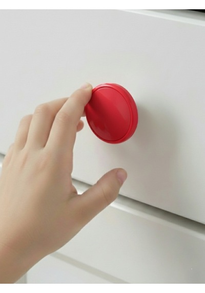 Kırmızı Çocuk Odası Mobilya Kulbu - 55 MM - Abs Plastik Tekli Düğme Dolap ve Çekmece Kulpu Kırmızı