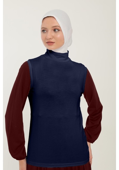 Sonbaharmoda Kadın Sıfır Kollu Yarım Balıkçı Yakalı Penye Likralı Body - Lacivert Lacivert Sonbaharmoda Kadın Sıfır Kollu Yarım Balıkçı Yakalı Penye Likralı Body - Lacivert Lacivert