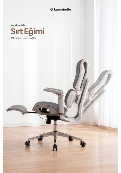 Okawa Titreşimli Masaj Destekli Ergonomik Çalışma Koltuğu - Gri