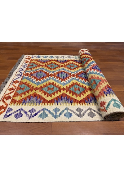 Afgan El Dokuma Yolluk Kilim 100% Yün Kök Boya Çok Renkli
