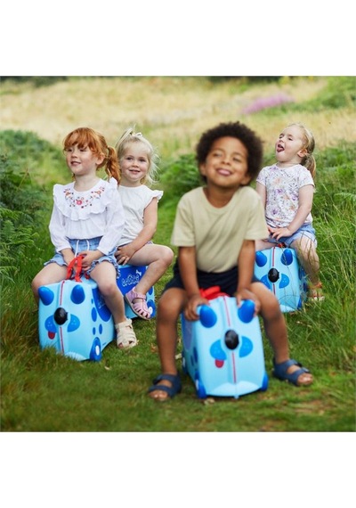 Trunki Köpek Dougie Dog Binilen Ve Sürülen Çocuk Bavulu Mavi