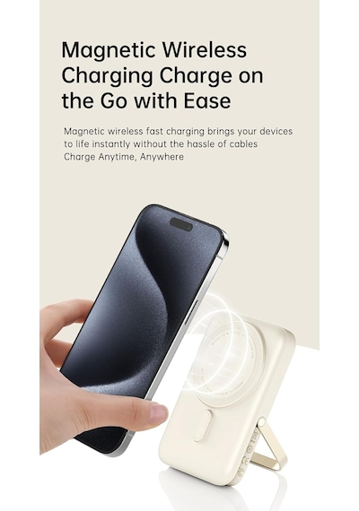 P20 Se 10.000 Mah, Pd 20w, Magsafe Standlı Powerbank, Bej