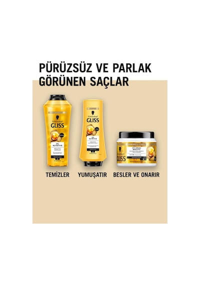Gliss 4'ü 1 Arada Besleyici & Yeniden Yapılandırıcı Saç Bakım Maskesi Ultimate Oil 2 x 400 ML