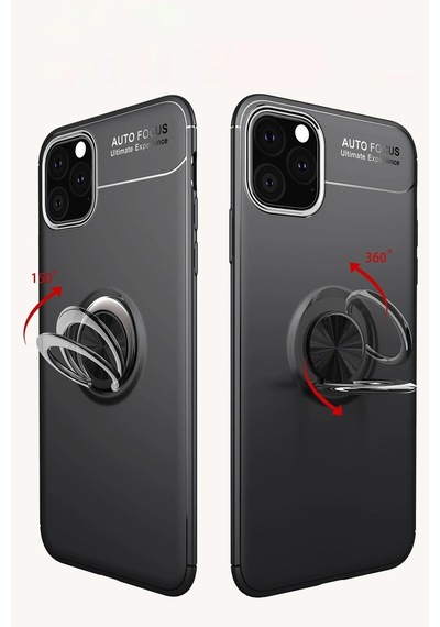 İphone 11 Pro Max Kılıf Range Yüzüklü Silikon - Kırmızı