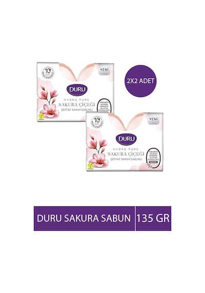 Duru Hydro Pure Sakura Çiçeği Sabunu 4 x 135 G