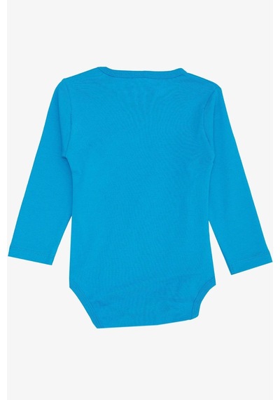 Breeze Erkek Bebek Çıtçıtlı Zıbın Body Mutlu Dinozor Baskılı 9 Ay-3 Yaş, Mavi-mavi Mavi