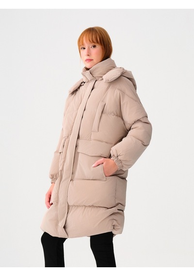 Loose Fit Kadın Mont Taş