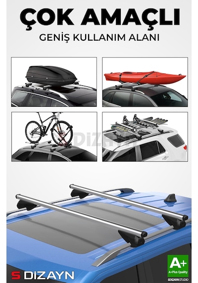 S-dizayn Mitsubishi Outlander Xl S-bar Atlas V1 Ara Atkı Tavan Taşıyıcı Barı Gri 130 Cm 2006-2012 A+ Kalite