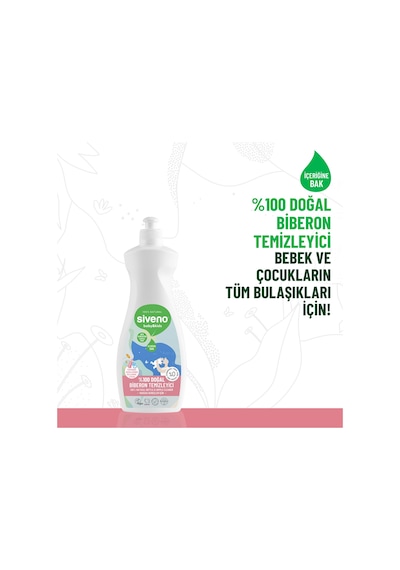 Siveno %100 Doğal Emzik ve Biberon Temizleyicisi Bitkisel Elde Bulaşık Sabunu Nemlendirici Vegan 500 ml