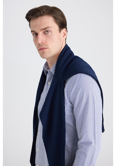 Twn Slim Fit Saks Mavi Çizgili Gömlek 5ef02hd04282m 750