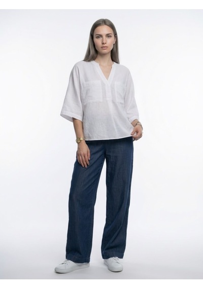 LOFT Loose Fit Kadın Gömlek K.kol Lf2043546 Q1.v1 Beyaz