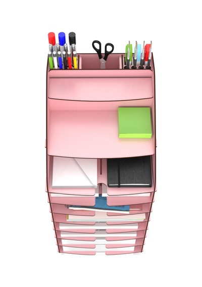 Design Otto Tower Masaüstü Organizer 10 Kat A4 Evrak Rafı 6 Renk Pembe - 90845809 Pembe