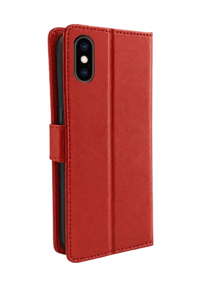 Apple Uyumlu iPhone Xs Trend S Plus Kapaklı Kılıf - Kırmızı