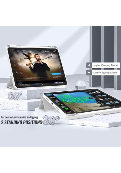 Apple Uyumlu iPad, Pro 12.9 5. Nesil 2021 Kılıf Kalem Bölmeli Smart Case
