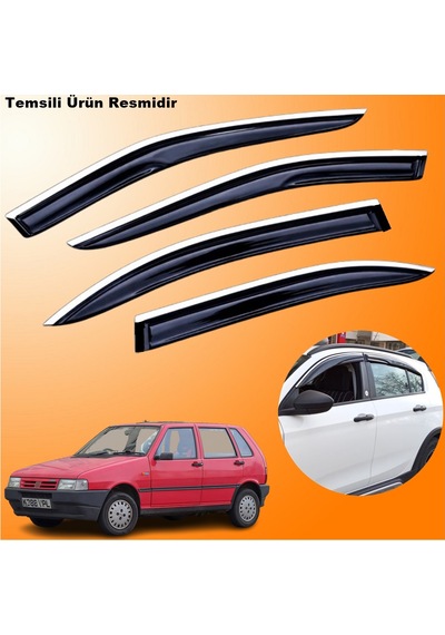Fiat Uno Krom Cam Rüzgarlığı Abs Nikelajlı Krom Mügen Cam Rüzgarlığı Tüm Kasalara Uyumlu 4 Parça
