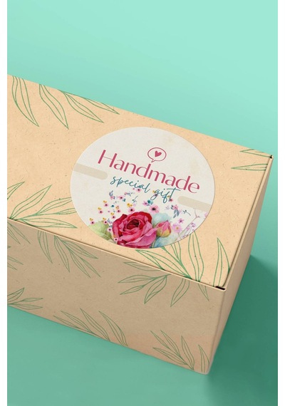 Handmade Special Gift Sticker 3x3cm St2322 Çok Renkli