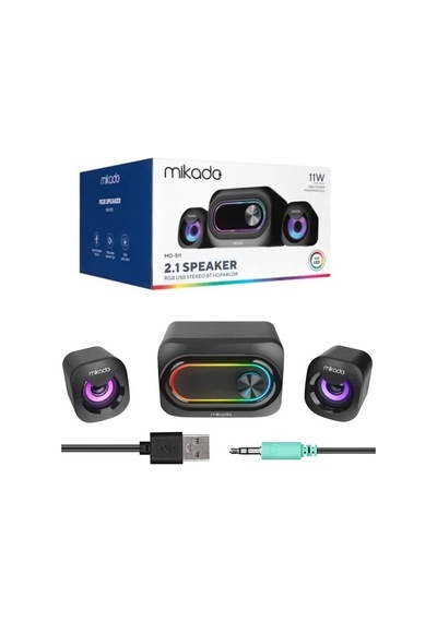 Mikado Md-511 5w+3w 2 Usb Rgb Ledli 2+1 Gaming Speaker Hoparlör