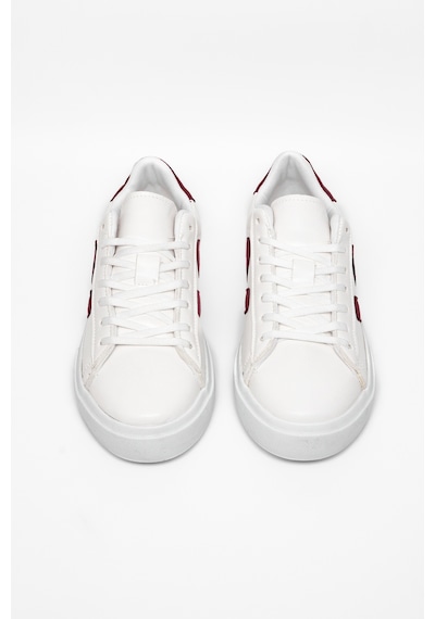 Tonny Black Kauçuk Taban Rahat Bağcıklı Sneaker Kadın Beyaz Bordo Sneaker Tbklc030 Beyaz - Bordo