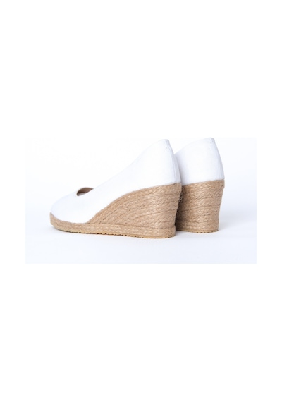 Star Tombis Beyaz Keten Espadril Dolgu Topuk