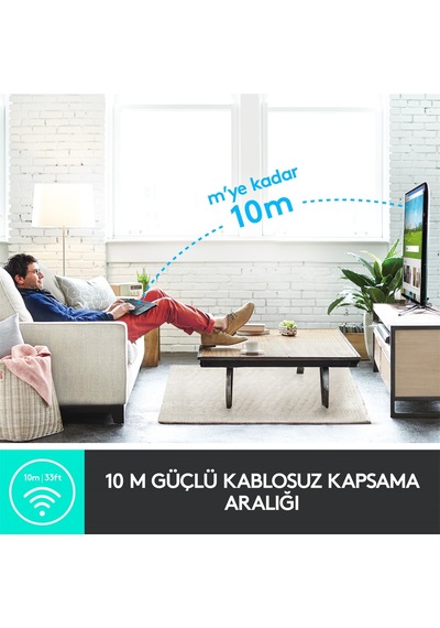 LOGITECH K400 PLUS KABLOSUZ TOUCH KLAVYE-SİYAH 920-007149