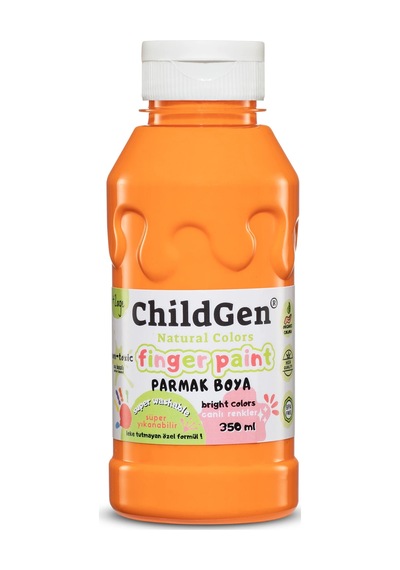 Childgen Süper Yıkanabilir Parmak Boya 350ml - Turuncu Mavi
