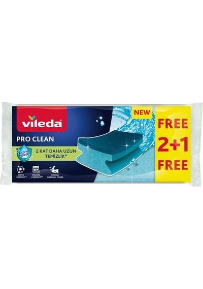 Vileda 3lü Pro Clean Düz Bulaşık Süngeri Vld0000000460