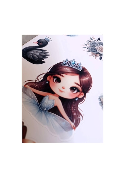 Mavi Balerin Sticker Seti 2 Sayfa 13x17 cm Defter Laptop Telefon Etiketi