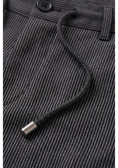 Rizzup Erkek Slim Fit Çizgili Füme Kumaş Pantolon İpli Esnek Bel Likralı Spor Pantolon 2700240