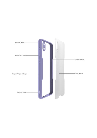 Samsung Galaxy Uyumlu A02 Kılıf Platin Silikon - Lila Diğer