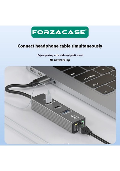 Forzacase Notebook Apple Uyumlu MacBook Type-c 4in1 Ethernet Usb 3.0 100w Pd Çevirici Hub Fc1165