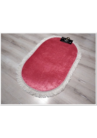 Yamalı Home Eva1005Kırmızı 2'Li Klozet Takımı Oval Banyo Paspası Kırmızı