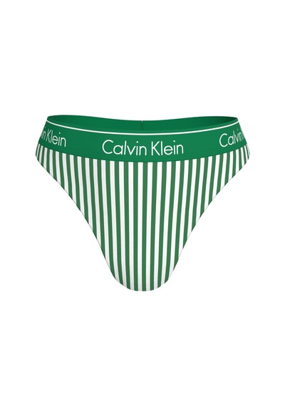 Calvin Klein Kadın Brazilian Çizgili Yeşil Bikini Altı-16027